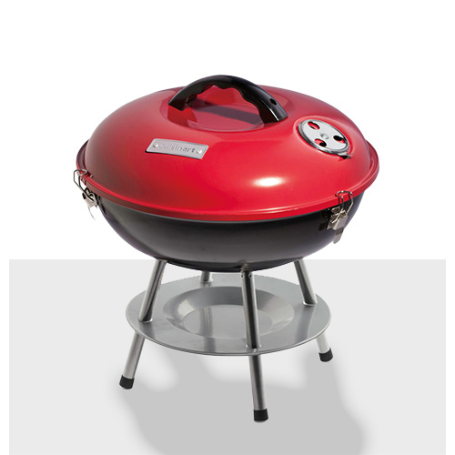 Coleman charcoal grill with red lid