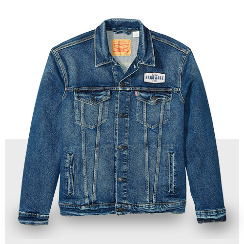 Levi brand denim jacket with embroidery on left chest